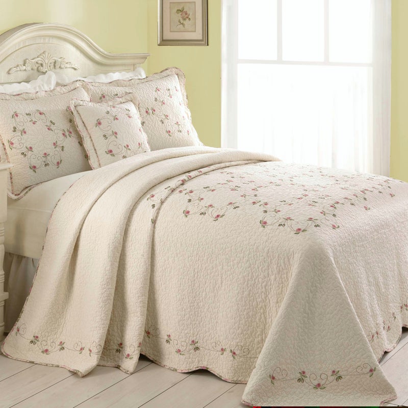Modern Heirloom Collection Felisa Cotton Filled Bedspread, Standard Sham, 20 by 26-Inch - Image 2